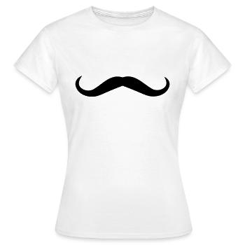 Schnurrbart - Frauen T-Shirt - Weiß - Vorne - AI Model Female 172 dark (172cm)