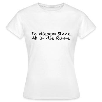 In this sense, off into the gutter toast beer - Women's T-Shirt - white - Front - AI Model Female 172 dark (172cm)