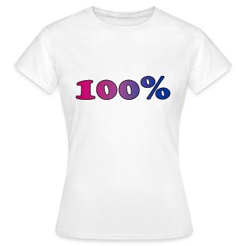 100 Prozent bi - Frauen T-Shirt - Weiß - Vorne - AI Model Female 172 dark (172cm)