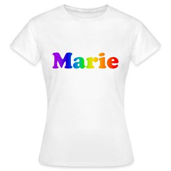 Marie - Frauen T-Shirt - Weiß - Vorne - AI Model Female 172 dark (172cm)