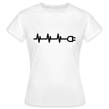 Stecker Herzschlag, Elektriker Herzlinie - Frauen T-Shirt - Weiß - Vorne - AI Model Female 172 dark (172cm)