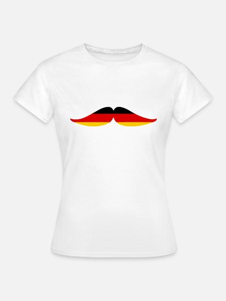 Schnurrbärte für Deutschland - Frauen T-Shirt - Weiß