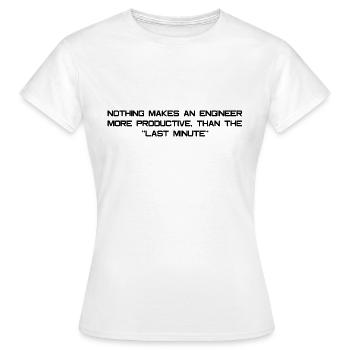 Slogan de l'ingénieur - T-shirt Femme - blanc - Devant - AI Model Female 172 dark (172cm)