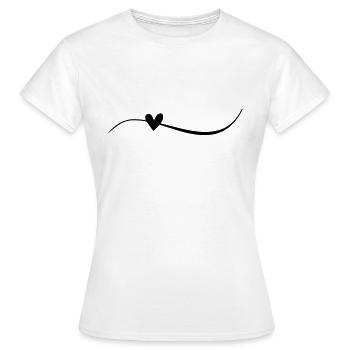 Ligne avec cœur - T-shirt Femme - blanc - Devant - AI Model Female 172 dark (172cm)