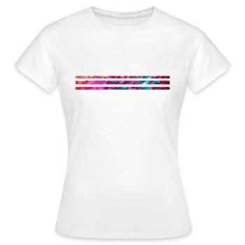 Streifen - Frauen T-Shirt - Weiß - Vorne - AI Model Female 172 dark (172cm)