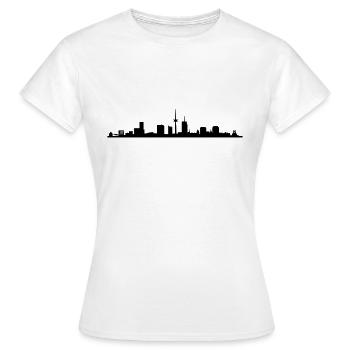 Skyline Essen NRW - Frauen T-Shirt - Weiß - Vorne - AI Model Female 172 dark (172cm)