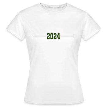 2024 - Frauen T-Shirt - Weiß - Vorne - AI Model Female 172 dark (172cm)