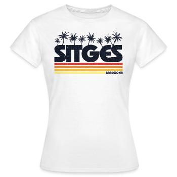 Sitges Barcelone Rétro Tourisme - T-shirt Femme - blanc - Devant - AI Model Female 172 dark (172cm)