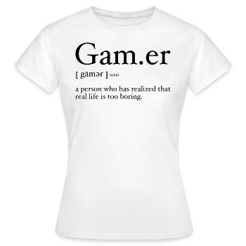 Gamer Definition pour les fans de jeux vidéo - T-shirt Femme - blanc - Devant - AI Model Female 172 dark (172cm)