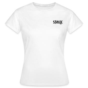 SMILE - Frauen T-Shirt - Weiß - Vorne - AI Model Female 172 dark (172cm)