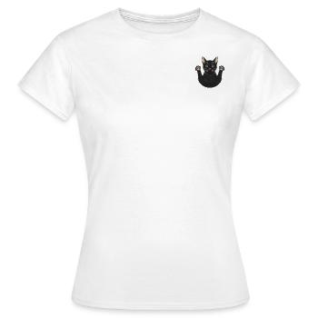 Cat embroidered with thread - Women's T-Shirt - white - Front - AI Model Female 172 dark (172cm)