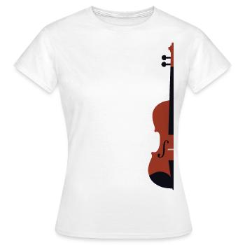 halbe Geige, Violine oder Bratsche - Frauen T-Shirt - Weiß - Vorne - AI Model Female 172 dark (172cm)
