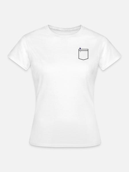 Brusttasche - Frauen T-Shirt - Weiß