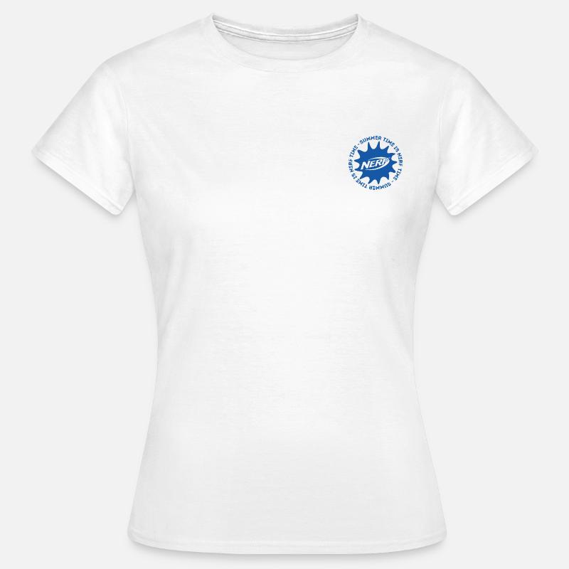 Nerf Summer Time Is Nerf Time Bleu Design - Dame-T-shirt - hvid