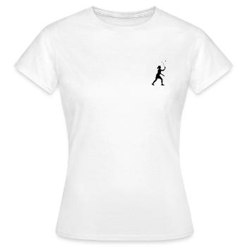 Badminton Spielerin - Frauen T-Shirt - Weiß - Vorne - AI Model Female 172 dark (172cm)