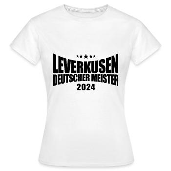 Leverkusen - Deutscher Meister 2024 - Frauen T-Shirt - Weiß - Vorne - AI Model Female 172 dark (172cm)