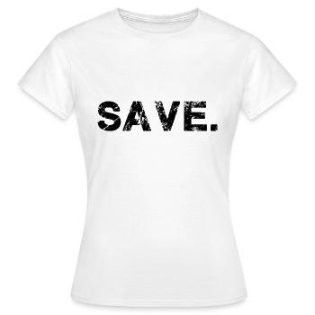 enregistrer,sécurisé,effacer,police,typo - T-shirt Femme - blanc - Devant - AI Model Female 172 dark (172cm)