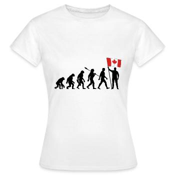 Kanada - Evolution - Flagge - Nation - Frauen T-Shirt - Weiß - Vorne - AI Model Female 172 dark (172cm)