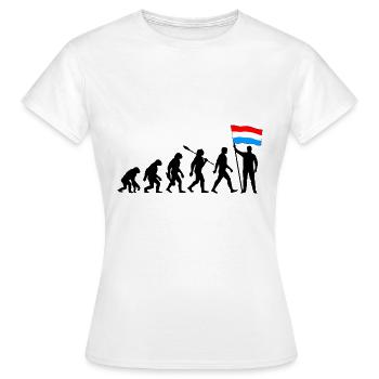 Luxemburg - Evolution - Flagge - Nation - Frauen T-Shirt - Weiß - Vorne - AI Model Female 172 dark (172cm)