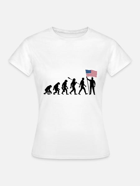 Amerika - USA - Evolution - Flagge - Nation - Frauen T-Shirt - Weiß