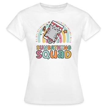 Sunbathing Squad Lustiges Matching Für Mädchen Sonnenbad - Frauen T-Shirt - Weiß - Vorne - AI Model Female 172 dark (172cm)