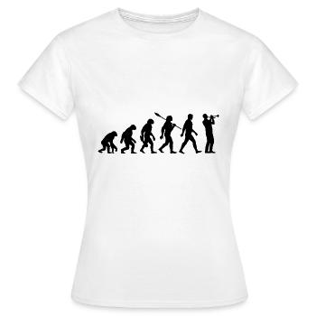 Evolution - Trompete - Musiker - Blasinstrument - Frauen T-Shirt - Weiß - Vorne - AI Model Female 172 dark (172cm)