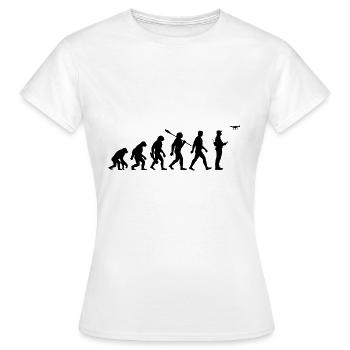 Evolution - Drohne - Drohnenpilot - Frauen T-Shirt - Weiß - Vorne - AI Model Female 172 dark (172cm)