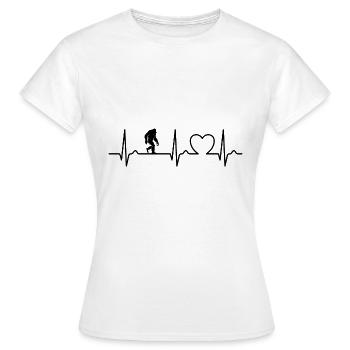 Courbe ECG Yeti - Courbe cardiaque - Pouls - T-shirt Femme - blanc - Devant - AI Model Female 172 dark (172cm)