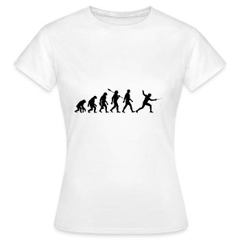 Evolution - Fechten - Fechter - Kampfsport - Frauen T-Shirt - Weiß - Vorne - AI Model Female 172 dark (172cm)