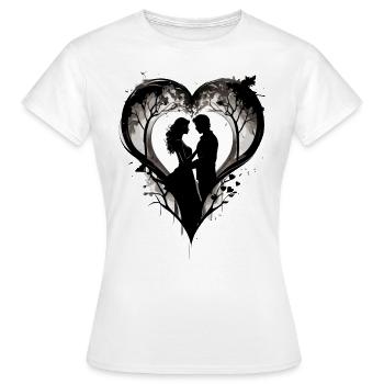 VALENTINE'S DAY COUPLE, MAN AND WOMAN IN LOVE 2024 - Women's T-Shirt - white - Front - AI Model Female 172 dark (172cm)