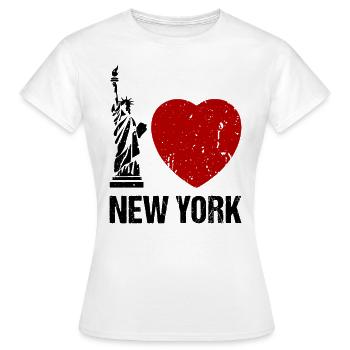 I love New York Herz NYC - Frauen T-Shirt - Weiß - Vorne - AI Model Female 172 dark (172cm)