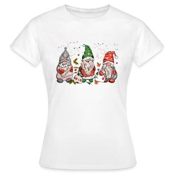 Cute Xmas Gnomes In Plaid Hats, Christmas Gnomes - Women's T-Shirt - white - Front - AI Model Female 172 dark (172cm)