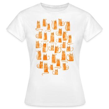 Aquarelle de chat au gingembre - T-shirt Femme - blanc - Devant - AI Model Female 172 dark (172cm)