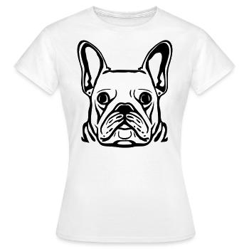 Hundekopf Französiche Bulldogge - Frauen T-Shirt - Weiß - Vorne - AI Model Female 172 dark (172cm)