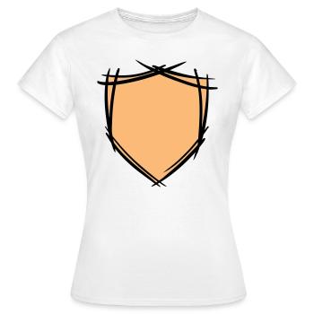 Schild / Wappen Symbol. Hand gezeichnet. Vorlage - Frauen T-Shirt - Weiß - Vorne - AI Model Female 172 dark (172cm)