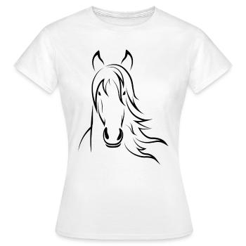 Pferdekopf - Frauen T-Shirt - Weiß - Vorne - AI Model Female 172 dark (172cm)