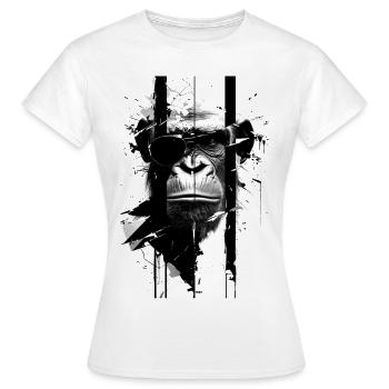Arty Chimp - Frauen T-Shirt - Weiß - Vorne - AI Model Female 172 dark (172cm)