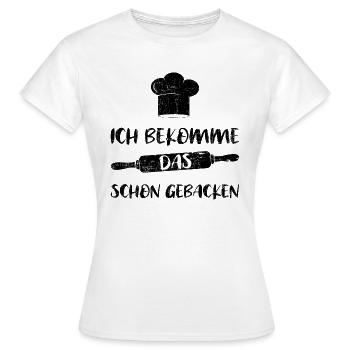 Bäcker Bäckerei Backwaren backen Bäckerin Geschenk - Frauen T-Shirt - Weiß - Vorne - AI Model Female 172 dark (172cm)