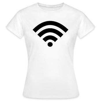 Wi-Fi WIFi Internet Nerd Geek Design Gift - Women's T-Shirt - white - Front - AI Model Female 172 dark (172cm)