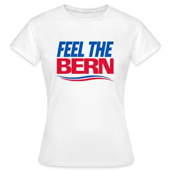 Feel The Bern - Bernie Sanders - Rot und Blau - Frauen T-Shirt - Weiß - Vorne - AI Model Female 172 dark (172cm)