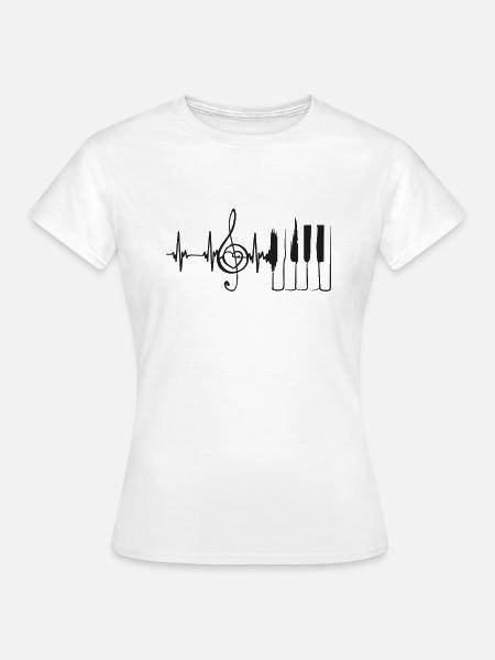 Pianist, Klavierspieler, Klavier, Piano, - Frauen T-Shirt - Weiß
