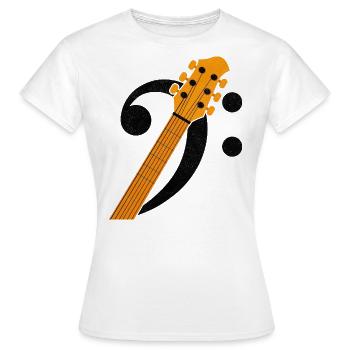 Bass Clef Guitar Bass Player Musician - T-shirt Femme - blanc - Devant - AI Model Female 172 dark (172cm)