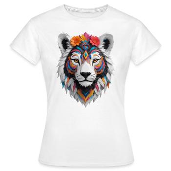 Colorful wild Cat - Women's T-Shirt - white - Front - AI Model Female 172 dark (172cm)