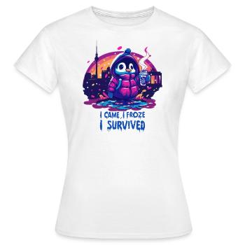 Berlin Winter Survivor – Cadeau pour les nouveaux arrivants ! - T-shirt Femme - blanc - Devant - AI Model Female 172 dark (172cm)