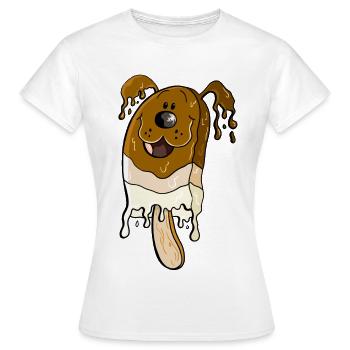 Hund am Stiel - Eis am Stiel - Eiscreme - Frauen T-Shirt - Weiß - Vorne - AI Model Female 172 dark (172cm)