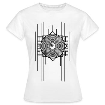 Conception abstraite de l’art Deco Ringl - T-shirt Femme - blanc - Devant - AI Model Female 172 dark (172cm)