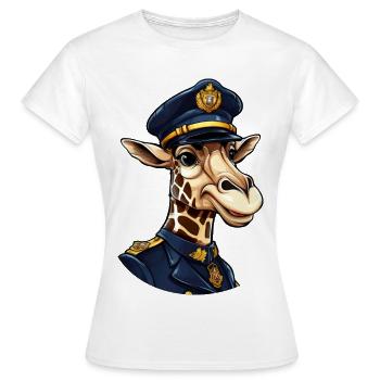 Giraffen Polizistin - Frauen T-Shirt - Weiß - Vorne - AI Model Female 172 dark (172cm)