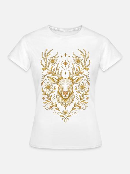 Edler Hirschkopf - Volksfest & Waldliebe - Frauen T-Shirt - Weiß