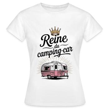 Reine du Camping-Car - Humour Femme - T-shirt Femme - blanc - Devant - AI Model Female 172 dark (172cm)
