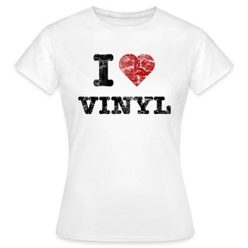 i_love_vinyl_vintage - Frauen T-Shirt - Weiß - Vorne - AI Model Female 172 dark (172cm)